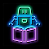 robot automatic solution neon glow icon illustration vector
