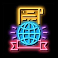 international license neon glow icon illustration vector