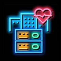 hospital review neon glow icon illustration vector