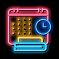 schedule and daily routine of administrator neon glow icon illustration