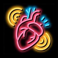 ilustración de icono de resplandor de neón de ataque al corazón vector