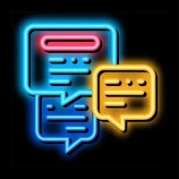 communication and chatting administrator neon glow icon illustration vector