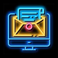 accept incoming mail administrator neon glow icon illustration vector