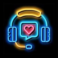 online support call center neon glow icon illustration vector