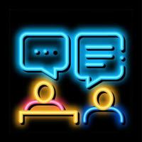 interview administrator neon glow icon illustration vector