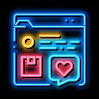 review internet shop web site neon glow icon illustration vector