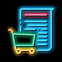 buying services of audit company neon glow icon illustration vector