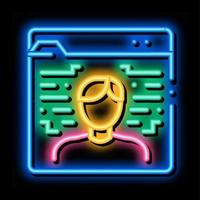 human electronic identity neon glow icon illustration vector