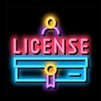 diploma license neon glow icon illustration vector