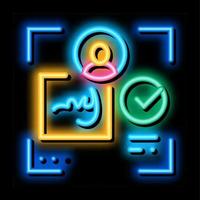 electronic signature identity neon glow icon illustration vector