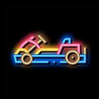 ilustración de icono de brillo de neón de transporte deportivo de kart vector