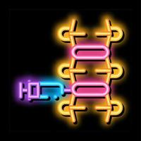 epidural spinal anesthesia neon glow icon illustration vector