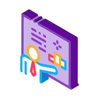 Man Presentation isometric icon vector illustration