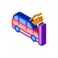 Crash Car Wall isometric icon vector illustration