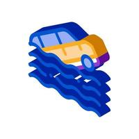 Sinking Car isometric icon vector illustration