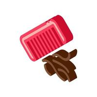 Comb Lost Hair isometric icon vector illustration