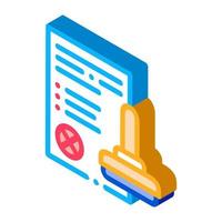 List Denial Stamp isometric icon vector illustration