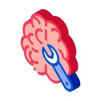 Brain Wrench isometric icon vector illustration