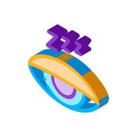 Half Closed Asleep Eye isometric icon vector illustration