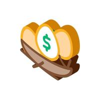 Dollar Mark Eggs isometric icon vector illustration