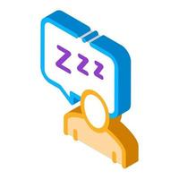 Human Zzz In Quote Frame isometric icon vector illustration