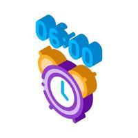 reloj despertador tiempo icono isométrico ilustración vectorial vector