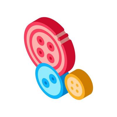 Sewing Buttons isometric icon vector illustration
