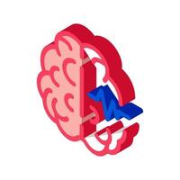 Brain Impulse isometric icon vector illustration