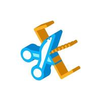 Scissors Cutting isometric icon vector illustration