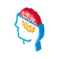 Human Brain Gear isometric icon vector illustration