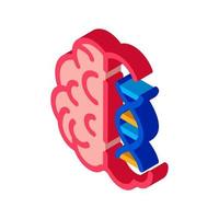 Brain Molecule isometric icon vector illustration