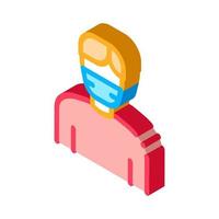 Man Facial Mask isometric icon vector illustration