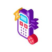 Broken Phone isometric icon vector illustration