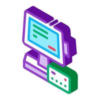 pos terminal display and card isometric icon vector illustration