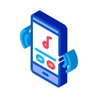 Phone Music Audio Player isometric icon vector illustration