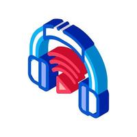 Headphones Host Device isometric icon vector illustration