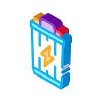 Lightning Battery isometric icon vector illustration