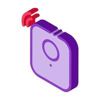 Alarm Signal Sensor isometric icon vector illustration