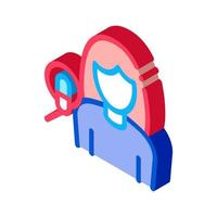 Woman With Microphone isometric icon vector illustration