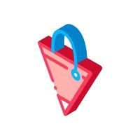 Fire Triangle Bucket isometric icon vector illustration