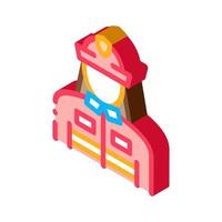 Firefighter Silhouette isometric icon vector illustration