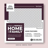 Real estate social media template design vector