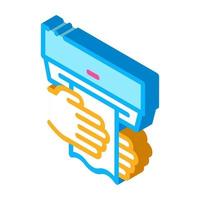 Hands Wipe Paper Napkin isometric icon vector illustration