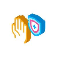 Hand Shield With Cross isometric icon vector illustration