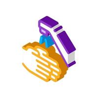 Hands Washing Water Tap isometric icon vector illustration