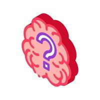 Brain And Question Mark isometric icon vector illustration