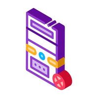 Broken Computer isometric icon vector illustration