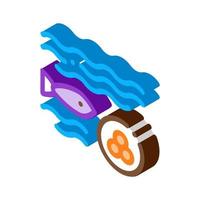 Fish Lays Caviar isometric icon vector illustration