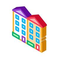 apartment houses isometric icon vector illustration