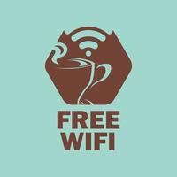 fondo cafe y wifi gratis vector